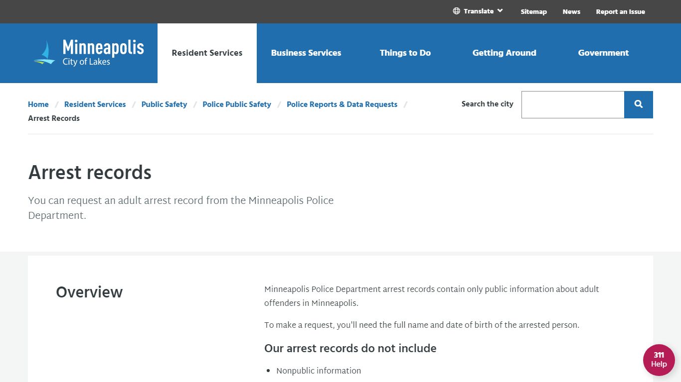 Arrest Records - City of Minneapolis