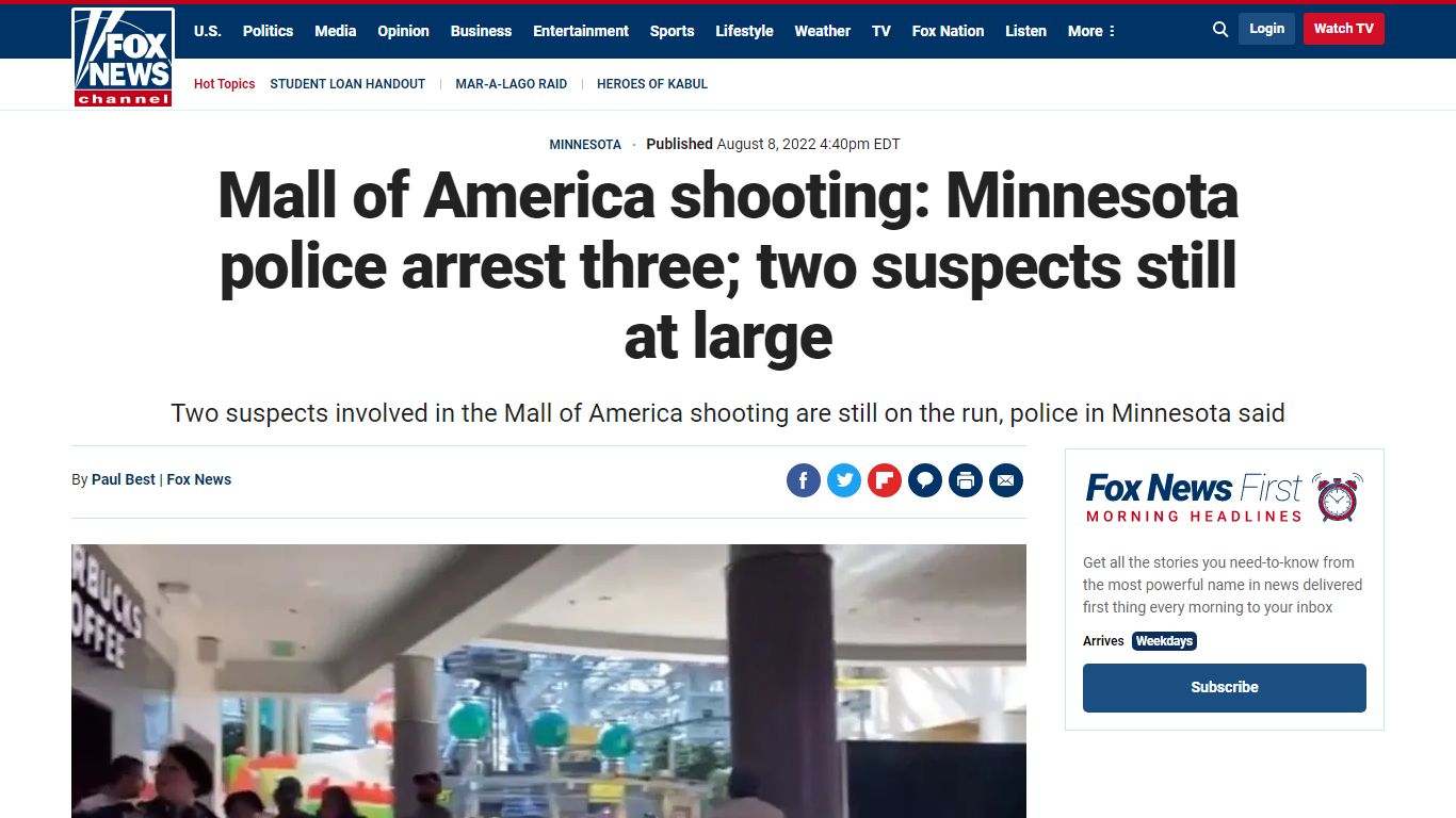 Mall of America shooting: Minnesota police arrest three; two suspects ...